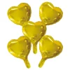 Folie ballon Hjerter GULD 5 stk