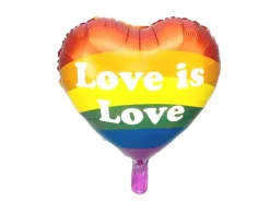 Folieballon Love is Love Regnbuefarvet