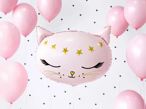 Folieballon Lyserød kat