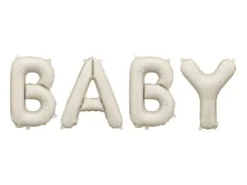 Folieballon Sæt Baby Cremefarvet