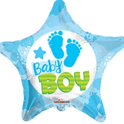 Folie ballon Stjerne BABY BOY ø 46 cm