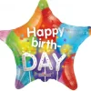 Folie ballon Stjerne ø 46 cm Happy birthDAY