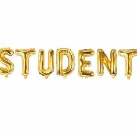 Folieballon STUDENT i guld 86cm
