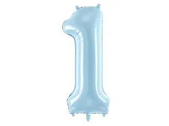 Folie ballon 1-TAL 86 cm Lyseblå