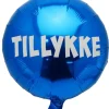 Folie ballon ø35 TILLYKKE blå