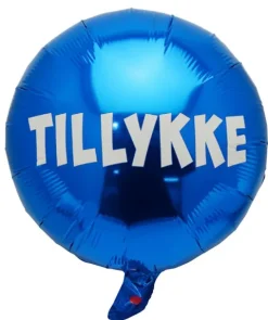 Folie ballon ø35 TILLYKKE blå