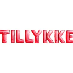 Folie ballon TILLYKKE RØD