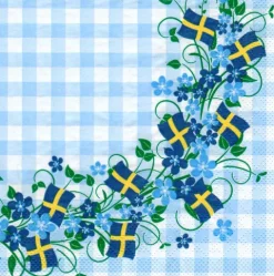 Frokostservietter med svenske flag