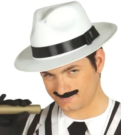Gangsterhat i hvid filt