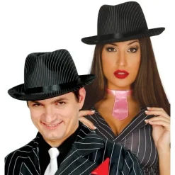 Gangster satin hat stribet