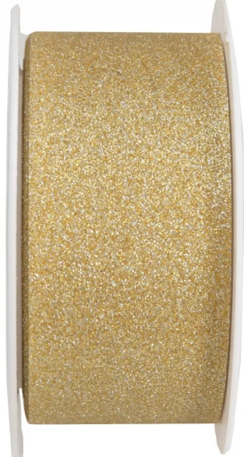 Gavebånd glitterguld 30mm