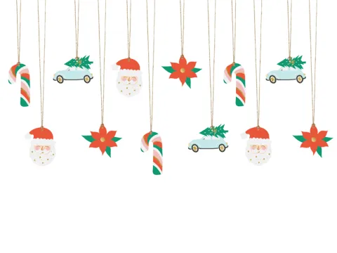 Gavemærker til jul - Julestjerne- 12 stk.