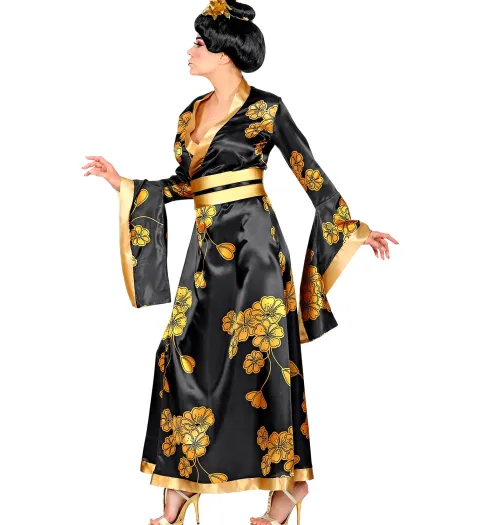 Geisha kostume i sort og guld