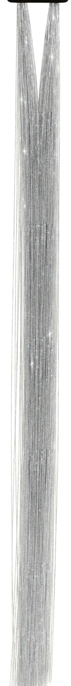Glitter Hårextensions Sølv – 3 stk