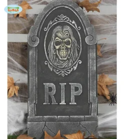 Gravsten 33x65 cm RIP SKULL