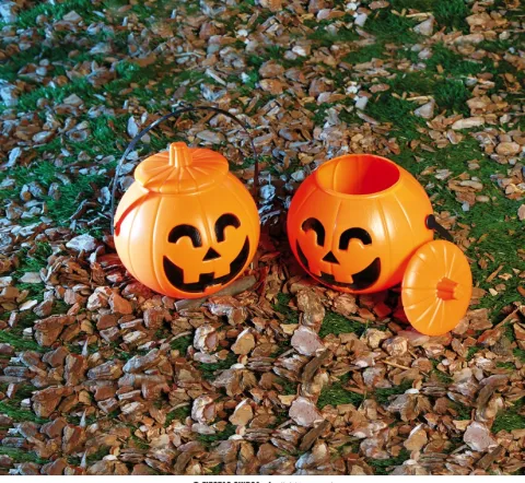 Græskar slikspand m låg - Trick or treat