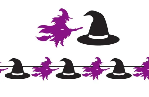 Guirlande med Heksehat - Flyvende heks