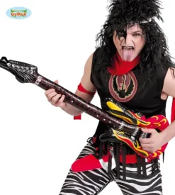 Guitar oppustelig med flammer, 102 cm