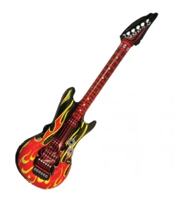 Guitar oppustelig med flammer, 102 cm
