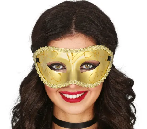 Guld maske med glitter mønster