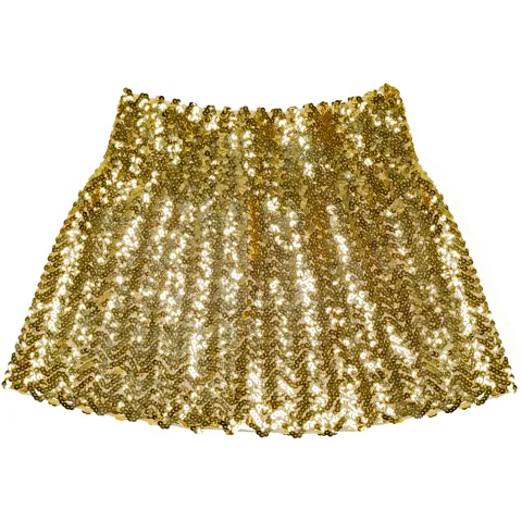 Guld mini nederdel med pailletter