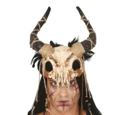 Halloween Halvmaske - Næb og gevir