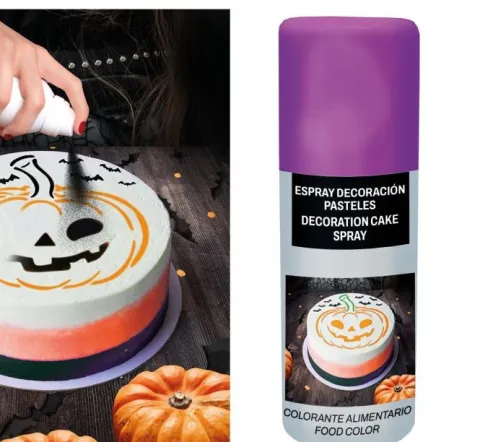 Halloween kagepynt spray - lilla - 100ml