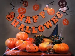 Halloween Kartonbanner i orange