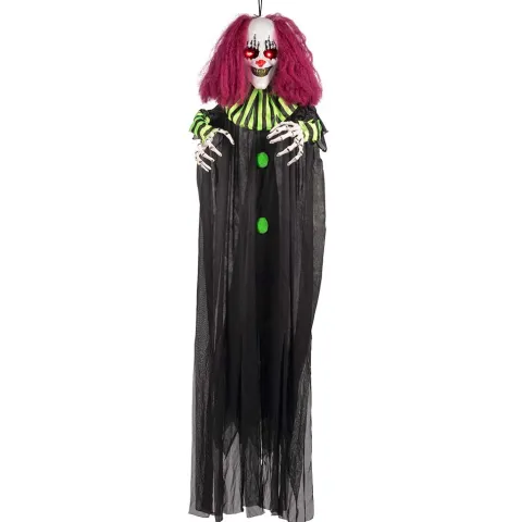 Halloween klovn i sort og grøn med lys og lyd