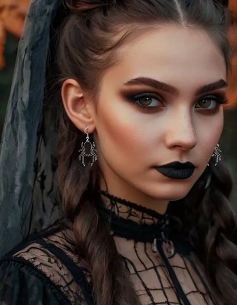 Halloween øreringe med edderkopper