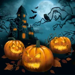 Halloween serviet med Græskar