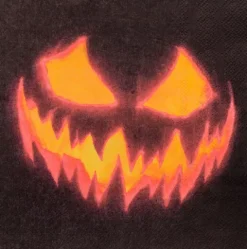 Halloween serviet, sort med Græskar