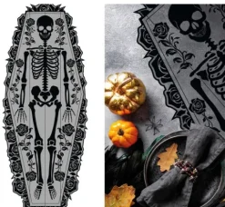 Halloween Skelet bordløber - 183x60 cm