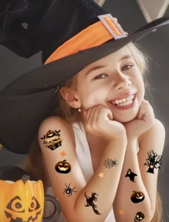 Halloween tattoos i sort