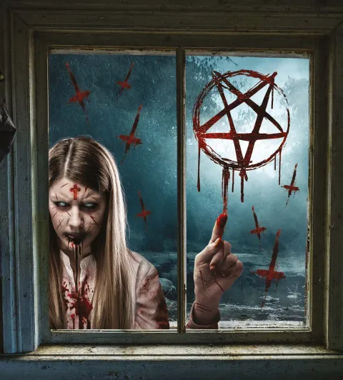 Halloween vinduesfolie XL - Possessed