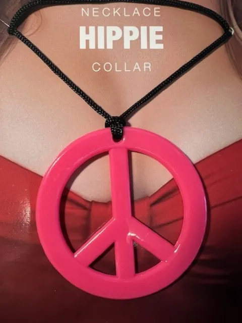 Halssnor med Peace tegn i pink