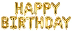 Happy Birthday Folieballon sæt GULD