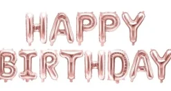 Happy Birthday Folieballon sæt ROSEGOLD