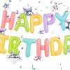 Happy Birthday Folieballon sæt i Pastel