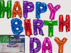 Happy Birthday Folieballon sæt Multi