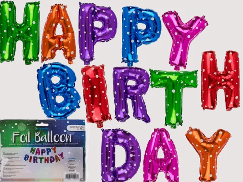 Happy Birthday Folieballon sæt Multi