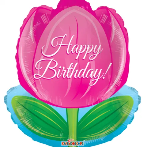 Happy Birthday Folieballon - Tulipan