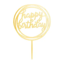 Happy Birthday guldring topper