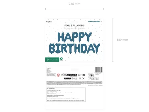 Happy Birthday i mat blå