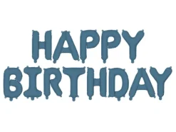Happy Birthday i mat blå