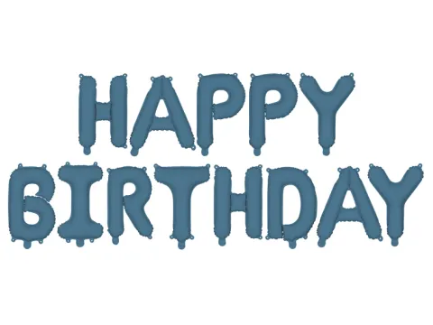 Happy Birthday i mat blå