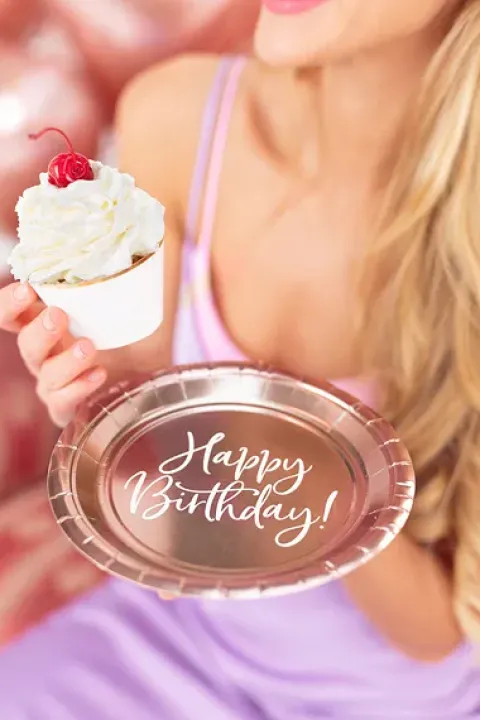 Happy Birthday paptallerken
