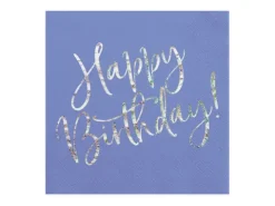 Happy Birthday servietter i blå