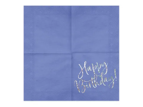 Happy Birthday servietter i blå