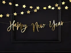 Happy New Year banner i guld